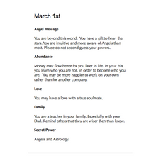 Load image into Gallery viewer, Digital Angel Birthday Messages for March
